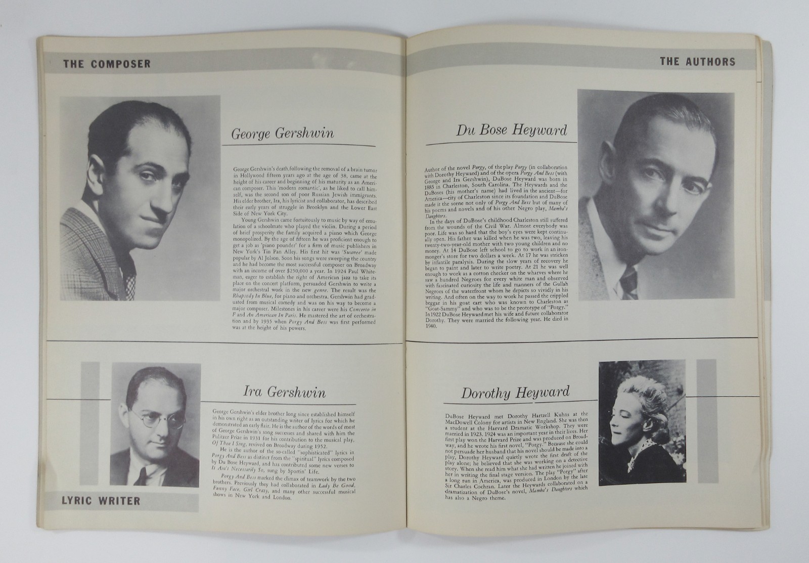 Porgy & Bess Theater Program Cab Calloway Helen Dowdy Ira George Gershwin 1953