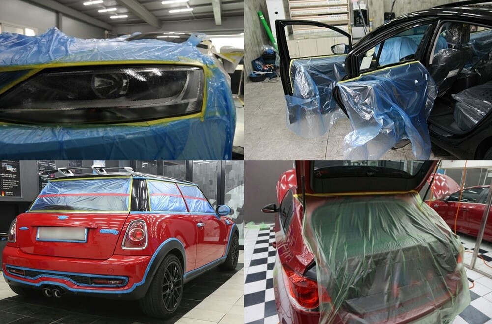 3M Pre taped Masking Paper - Painters Plastic Sheeting Paint Tape for Auto body