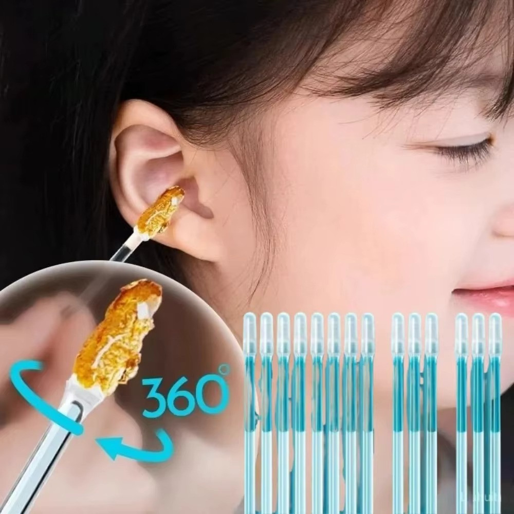 24pcs Disposable Silicone Ear Wax Remover Sticky S/L Ear Pick Cleaner Tool*