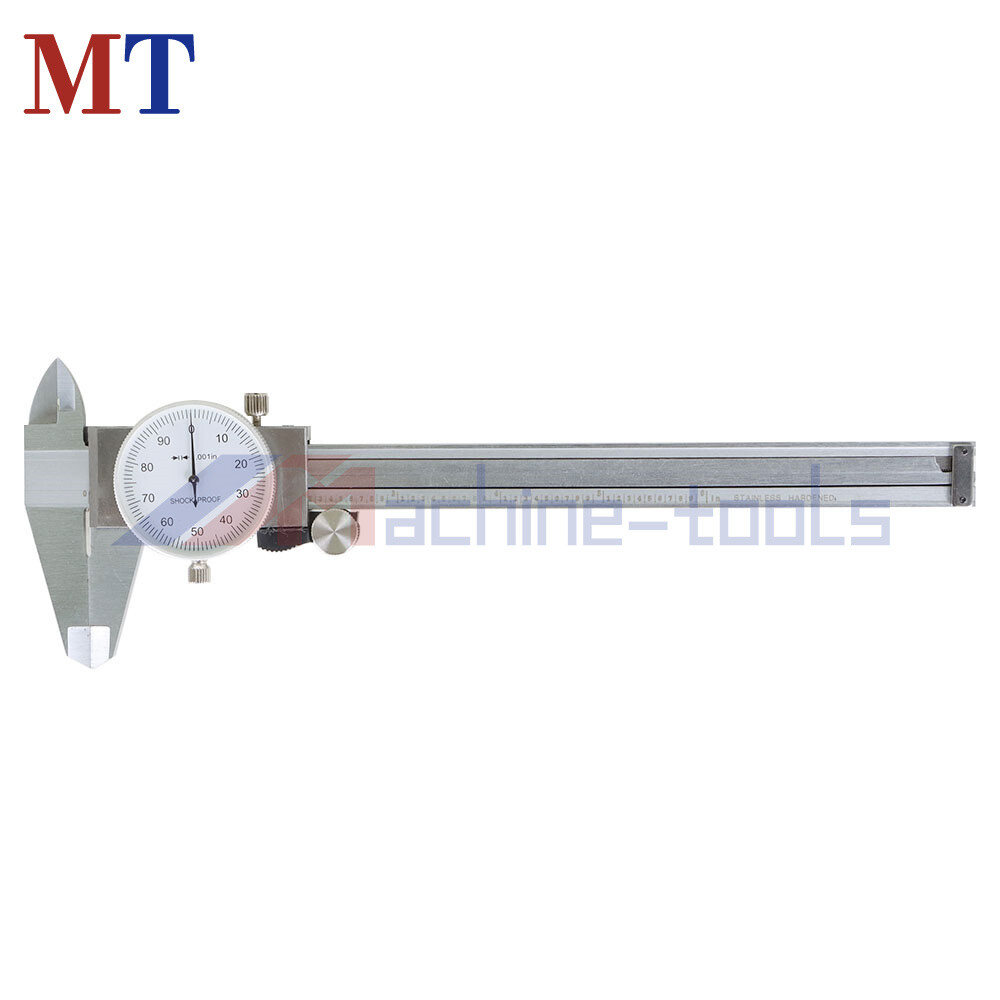 6 Inch Dial Caliper Shockproof Gauge 0.001" Of One Inch Stainless Steel
