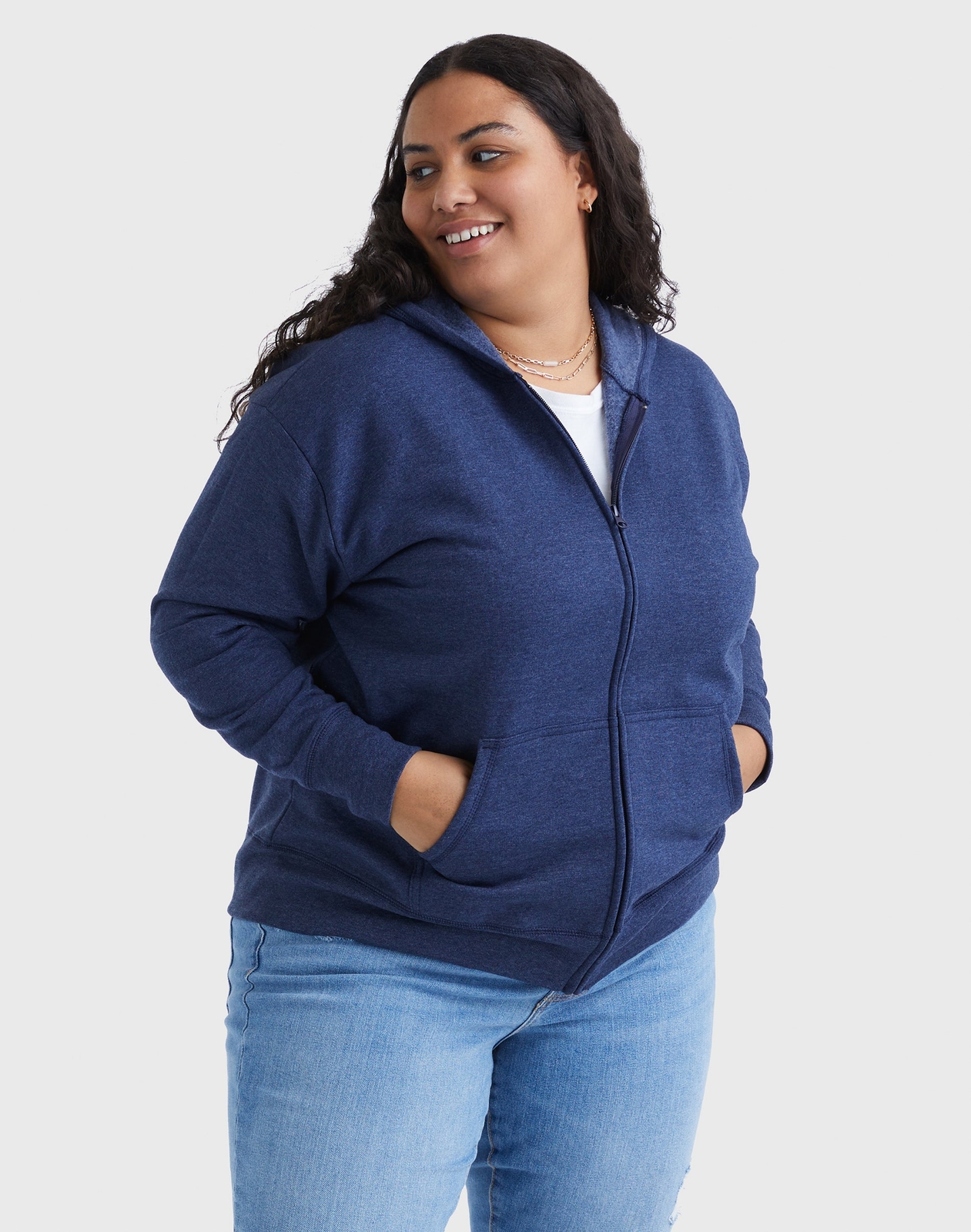Just My Size Hoodie Women's Plus Size ComfortSoft Fleece Full Zip EcoSmart 1x-5x
