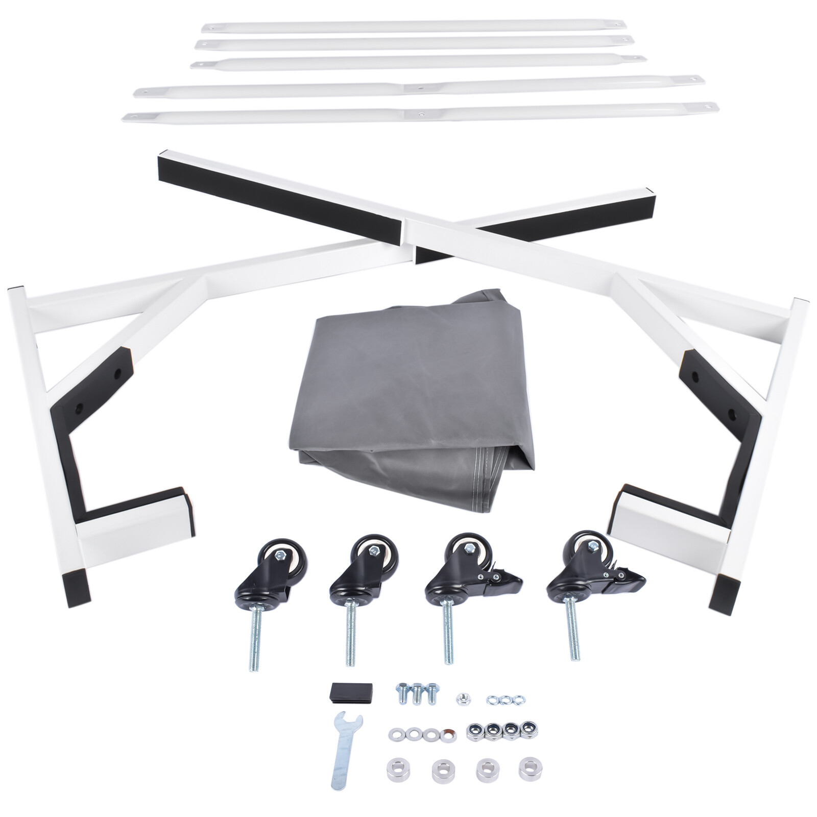 White Hard Top Storage Cart with Dust Cover for Chevrolet Corvette Mercedes-Benz