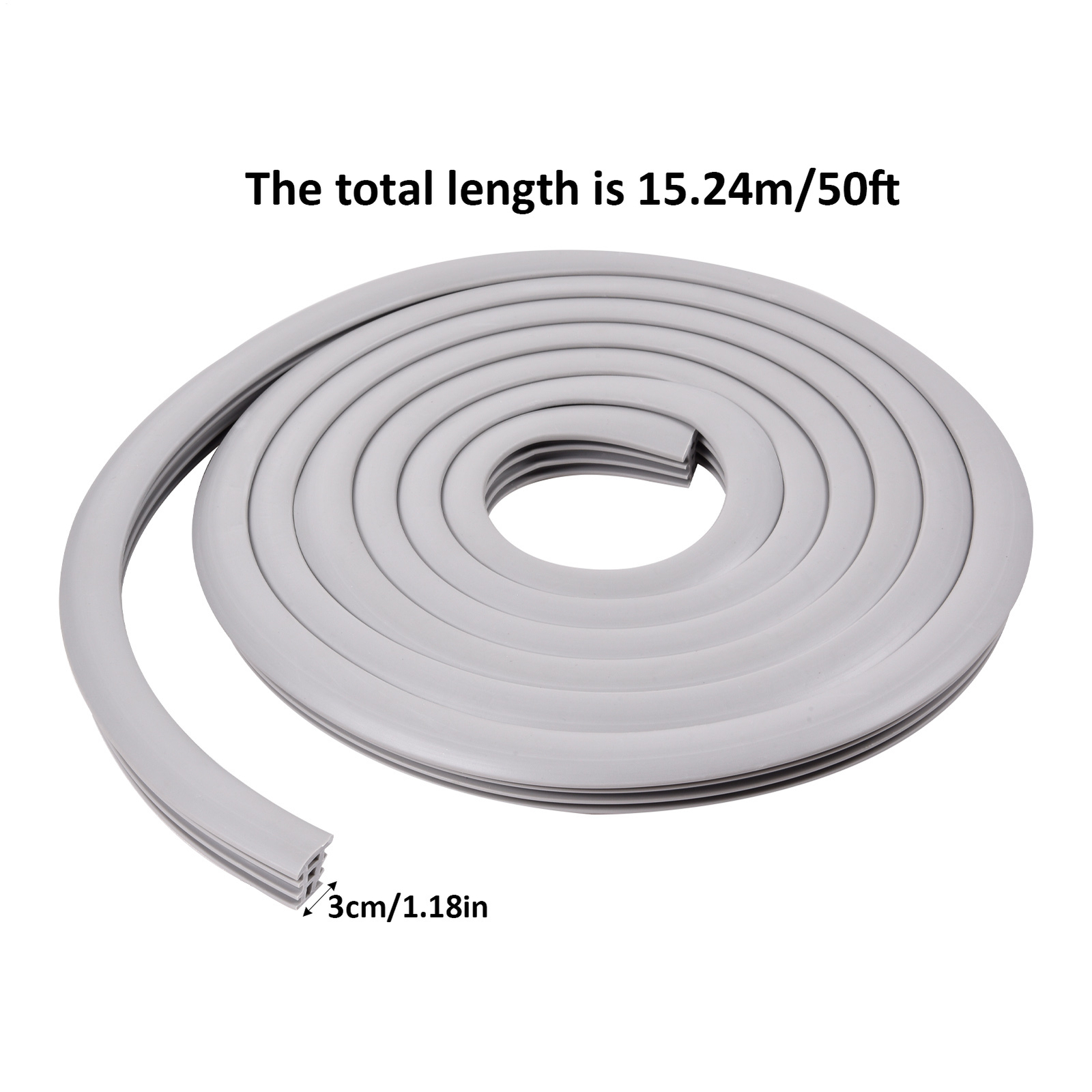 50ft Concrete Expansion Joint Filler Flexible EPDM Strip For 1'' Wide Cracks