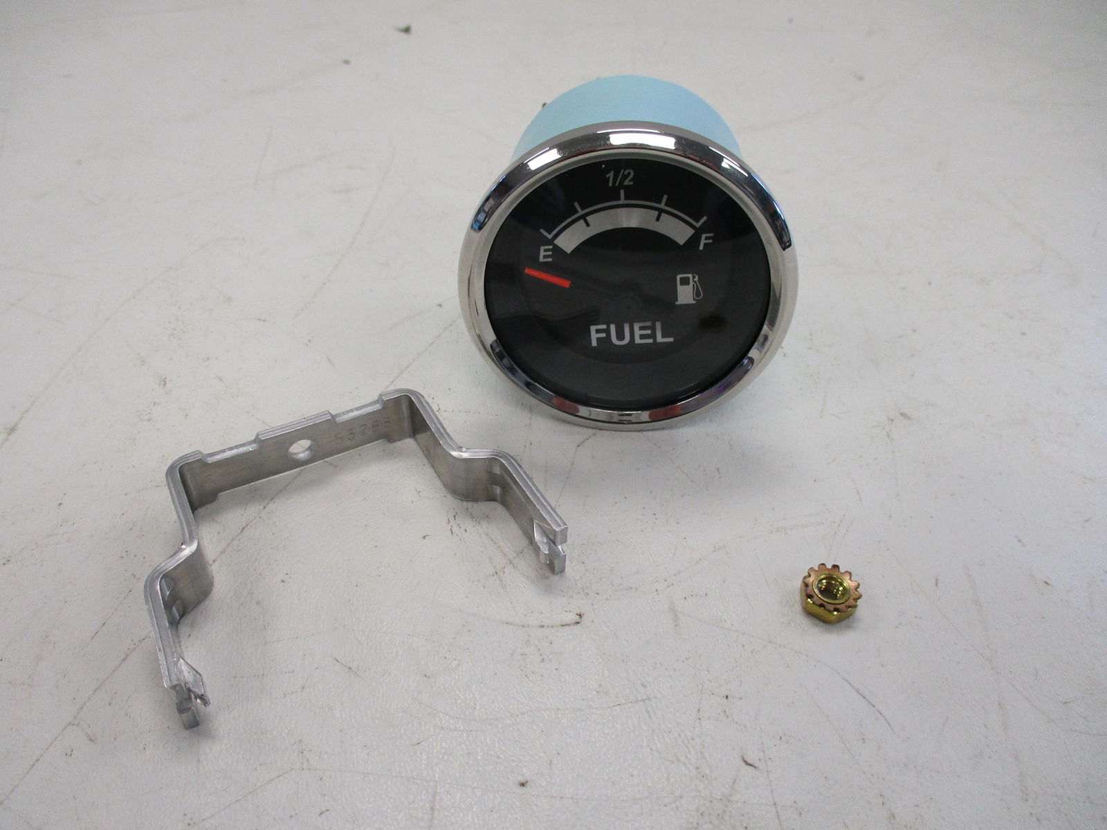 TELEFLEX FUEL GAUGE BLACK FACE & CHROME BEZEL 67021F MARINE BOAT