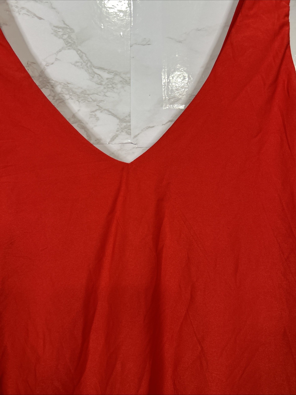 Aerie Smoothez Bodysuit Red Tank Top Thong Plunge Neckline Sz Large New