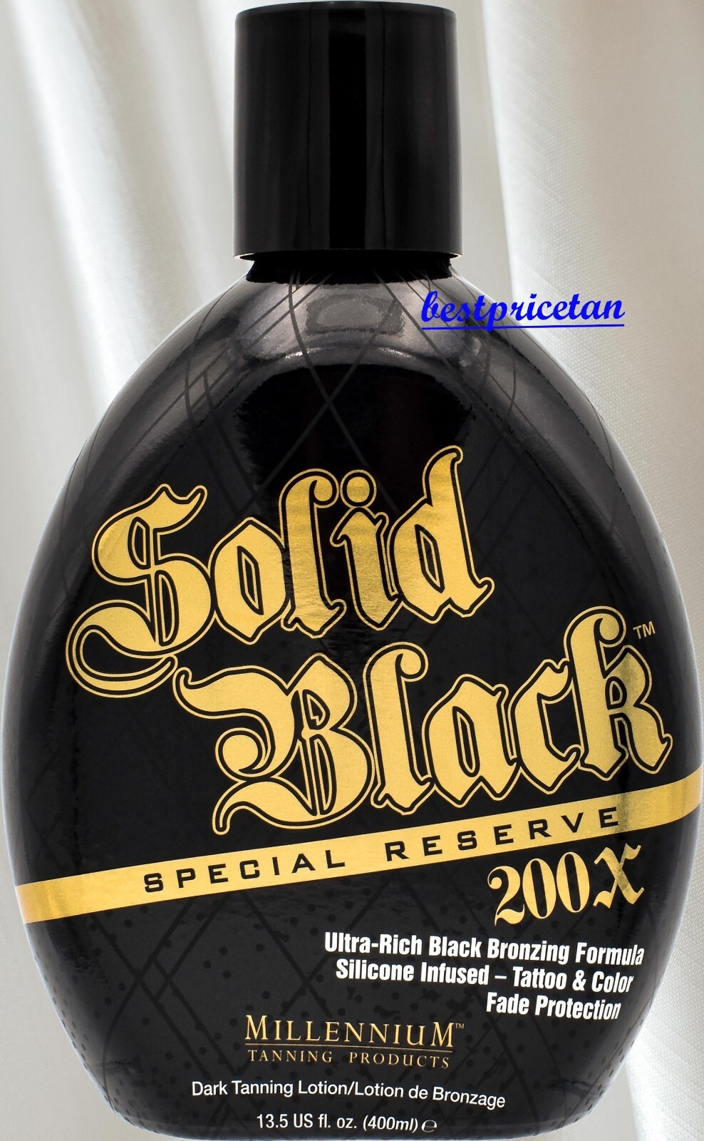 Millennium Tanning SOLID BLACK SPECIAL RESERVE 200X Bronzer Dark Tan Bed Lotion