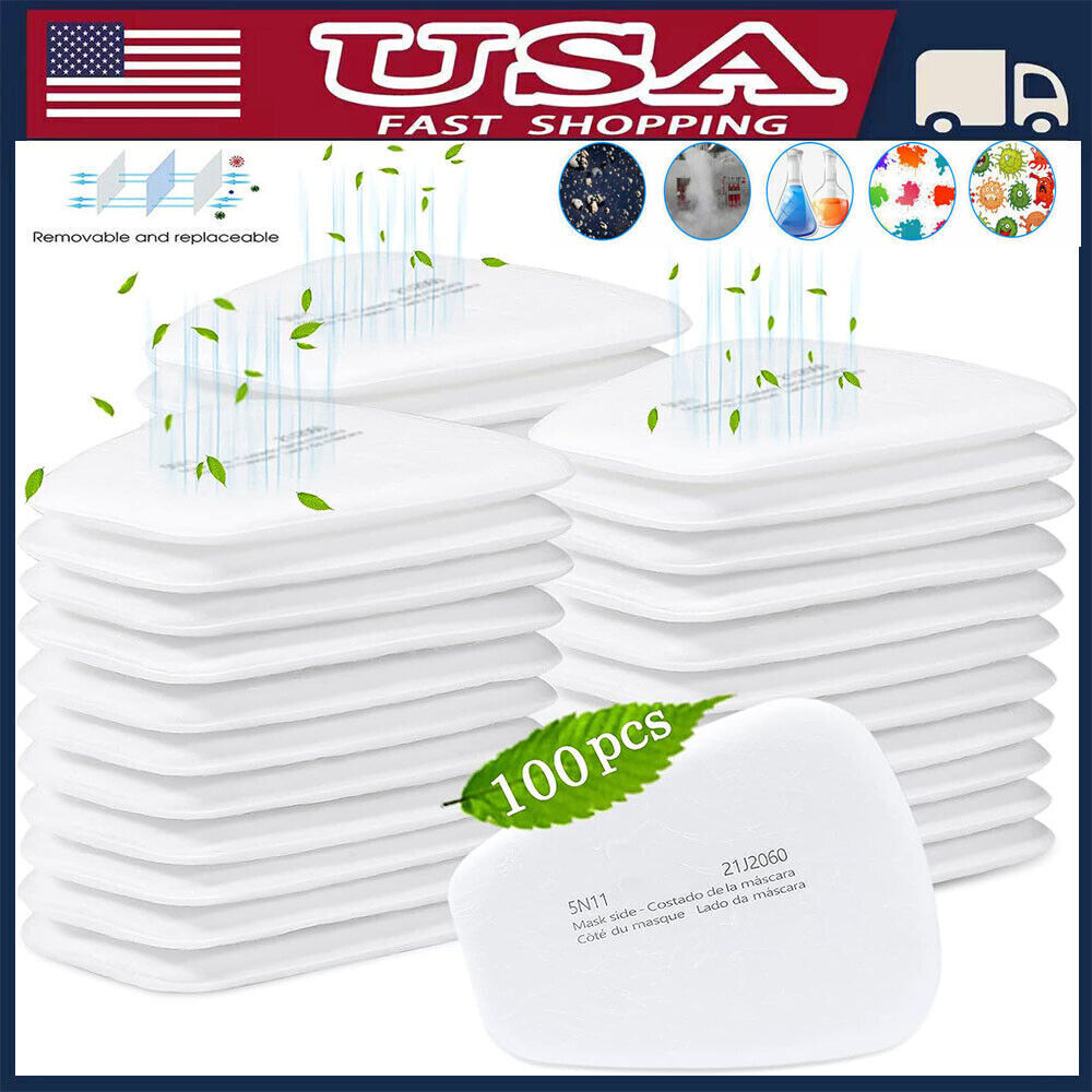 100pcs 5N11 Cotton Filter Replacement For 6100 6200 6800 7502 Respirator Filters