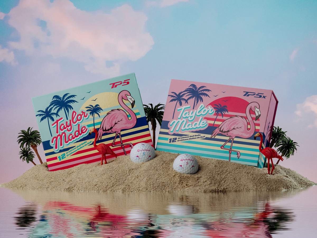 TAYLORMADE TP5 PIX FLAMINGO GOLF BALL DOZEN
