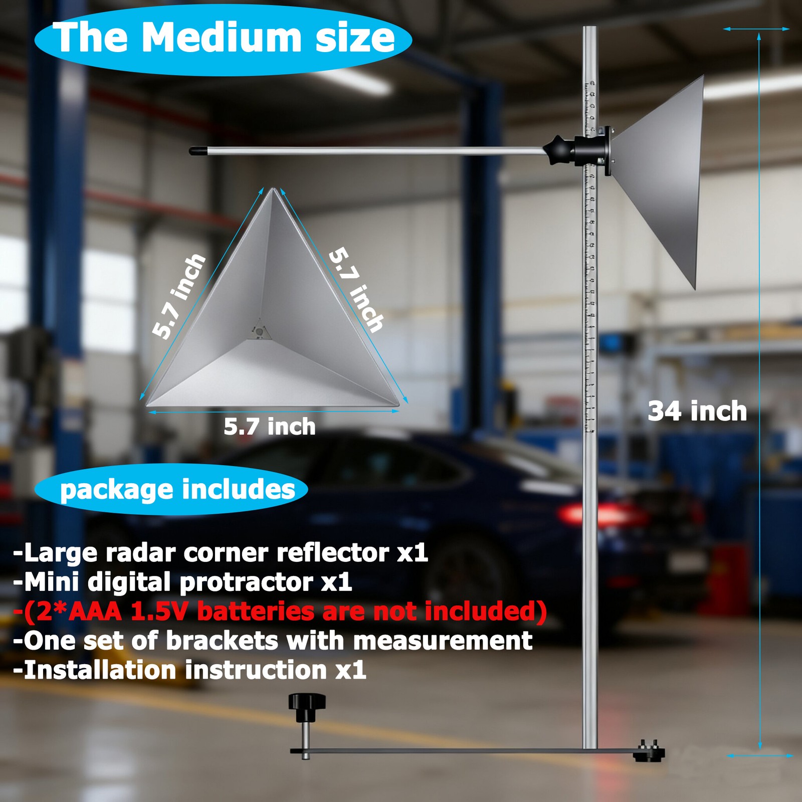 ADAS Radar Aiming Target Reflector Calibration Tool for Honda Toyota-Medium Size