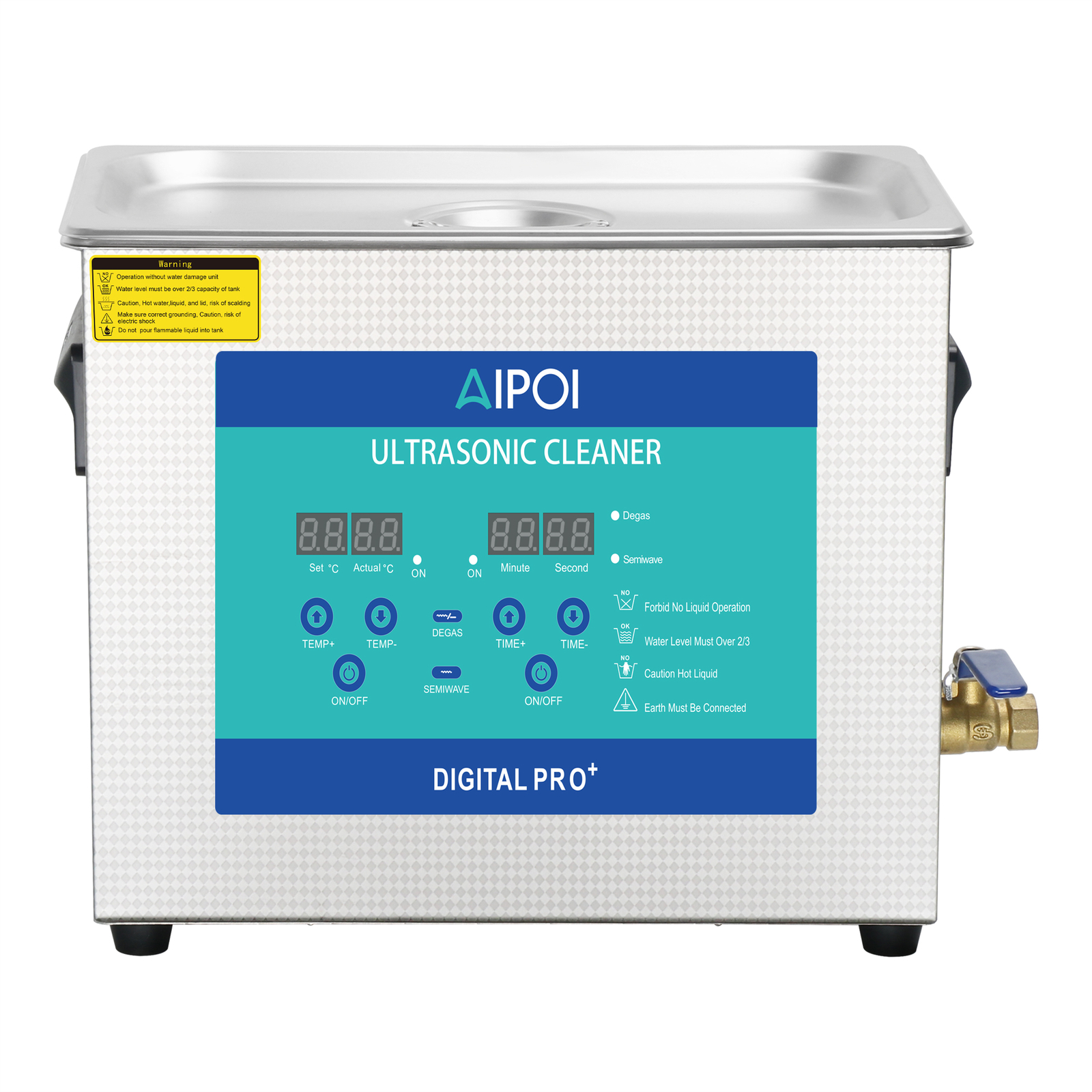 Digital 6.5L Ultrasonic Cleaner Stainless Steel Ultra Sonic Bath Heater Timer US