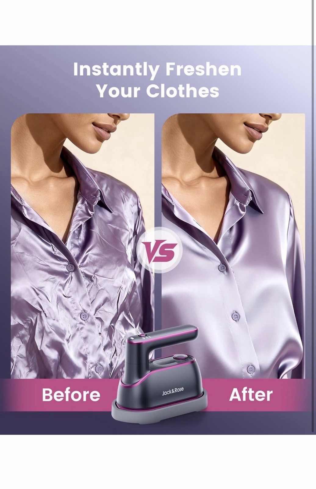 Jack and Rose Travel Steamer Iron Clothes Portable Handheld 1200W Fast Heat