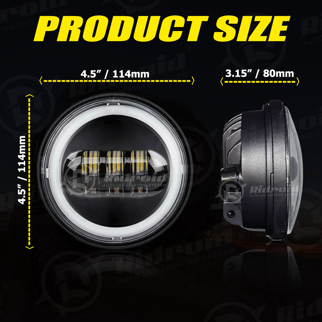 4.5" LED Spot Passing Fog Lights Lamp For Pontiac Firebird Trans Am 1993-2002