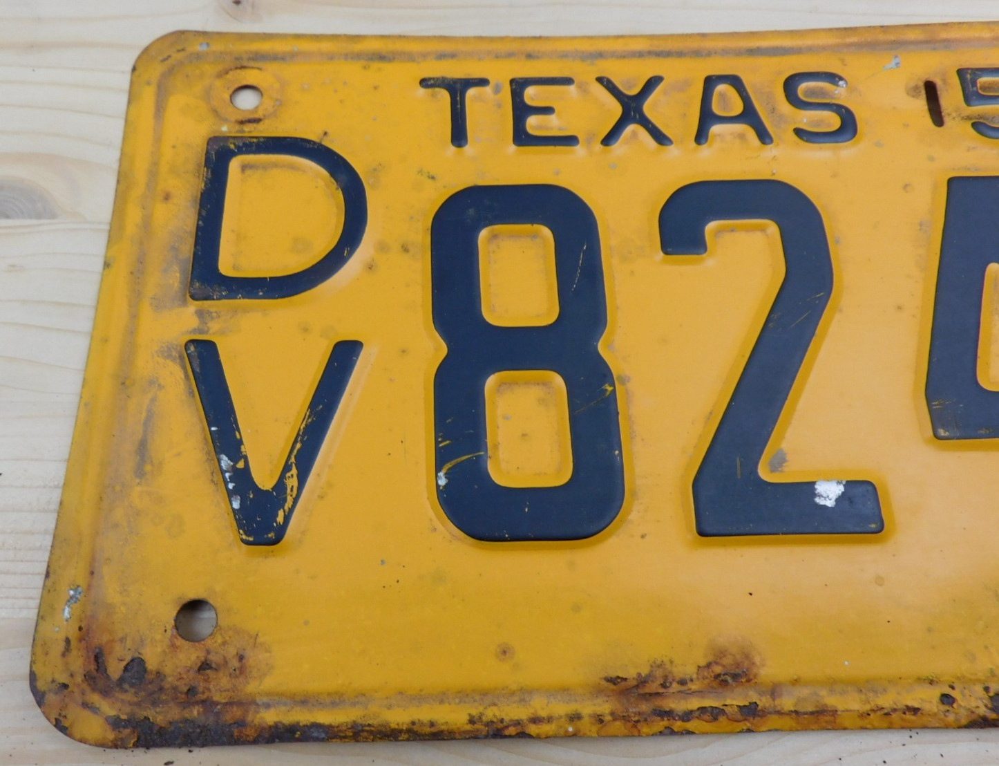Vintage Original 1955 Texas License Plate Tag # DV 8248