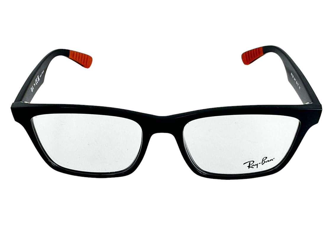 Ray Ban NEW Black Square Fashion Frames 55-17-145 Eyeglasses RX7025 Demo Lens