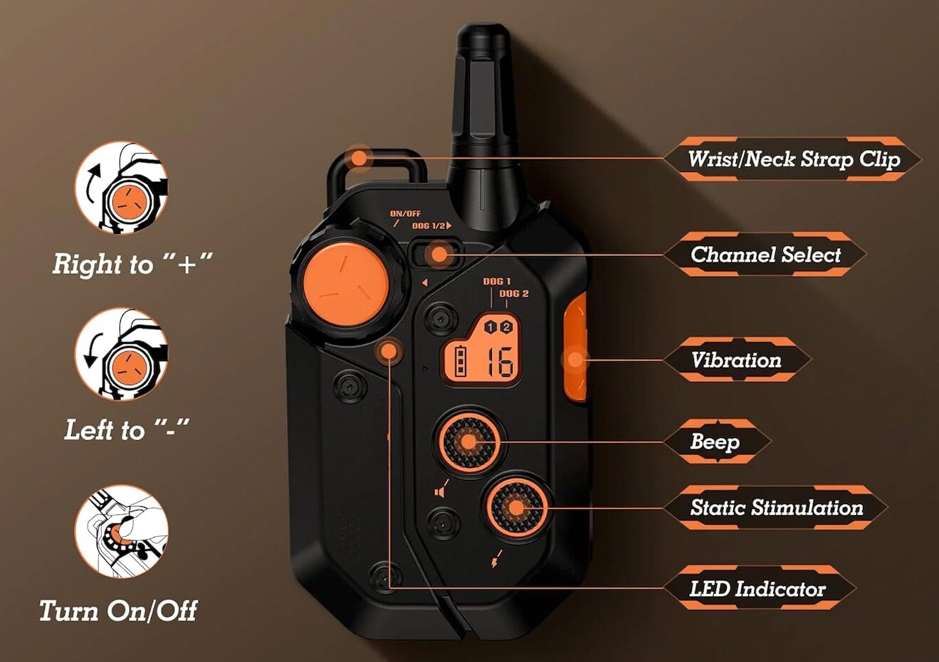 Long Range Dog Training Collar 910Pro (3/4 Mile) (Black)