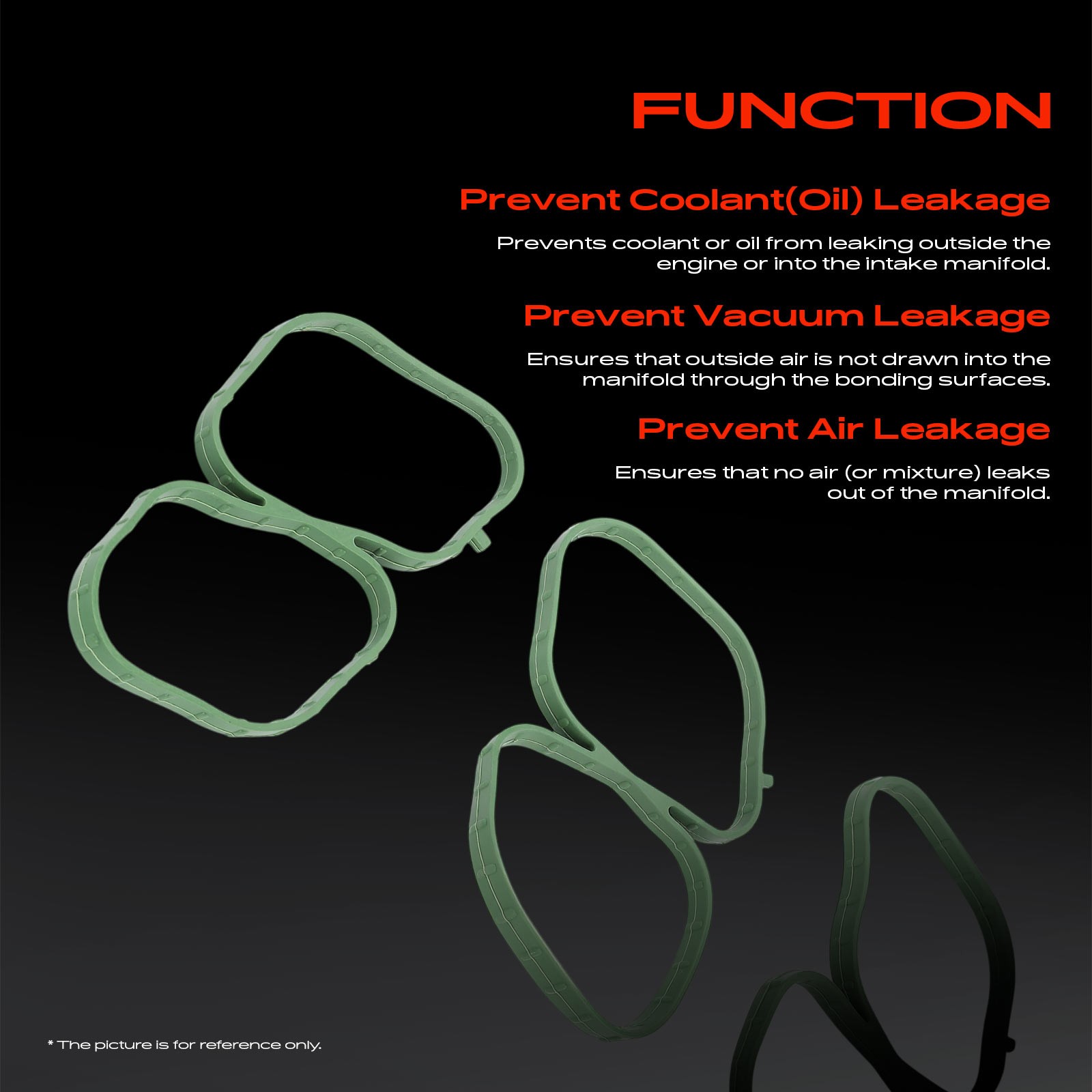 Fuel Injection Plenum Gasket Set for Ford Fusion Edge Mazda 6 Lincoln Mercury