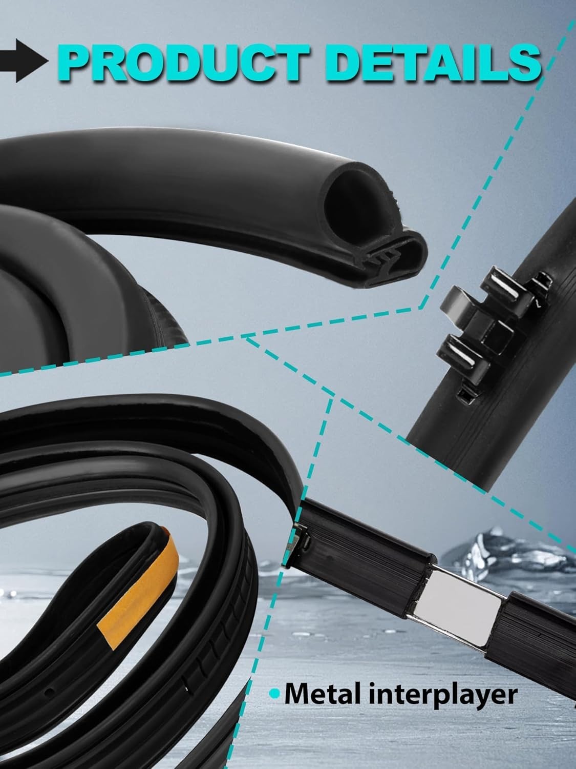 8PCS Door Seal Window Run Channel Sweep Felt Rubber Compatible with C1500 C25...