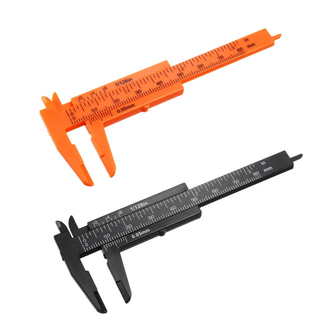 Caliper 80mm 3" Metric Double Scale Plastic Ruler Measuring Tool New