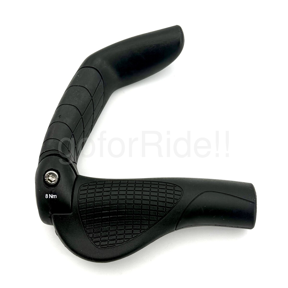 Ergon GP5 Large Ergonomic Bike Grips Black/Gray Fullsize Bar Ends Pair Lock-On