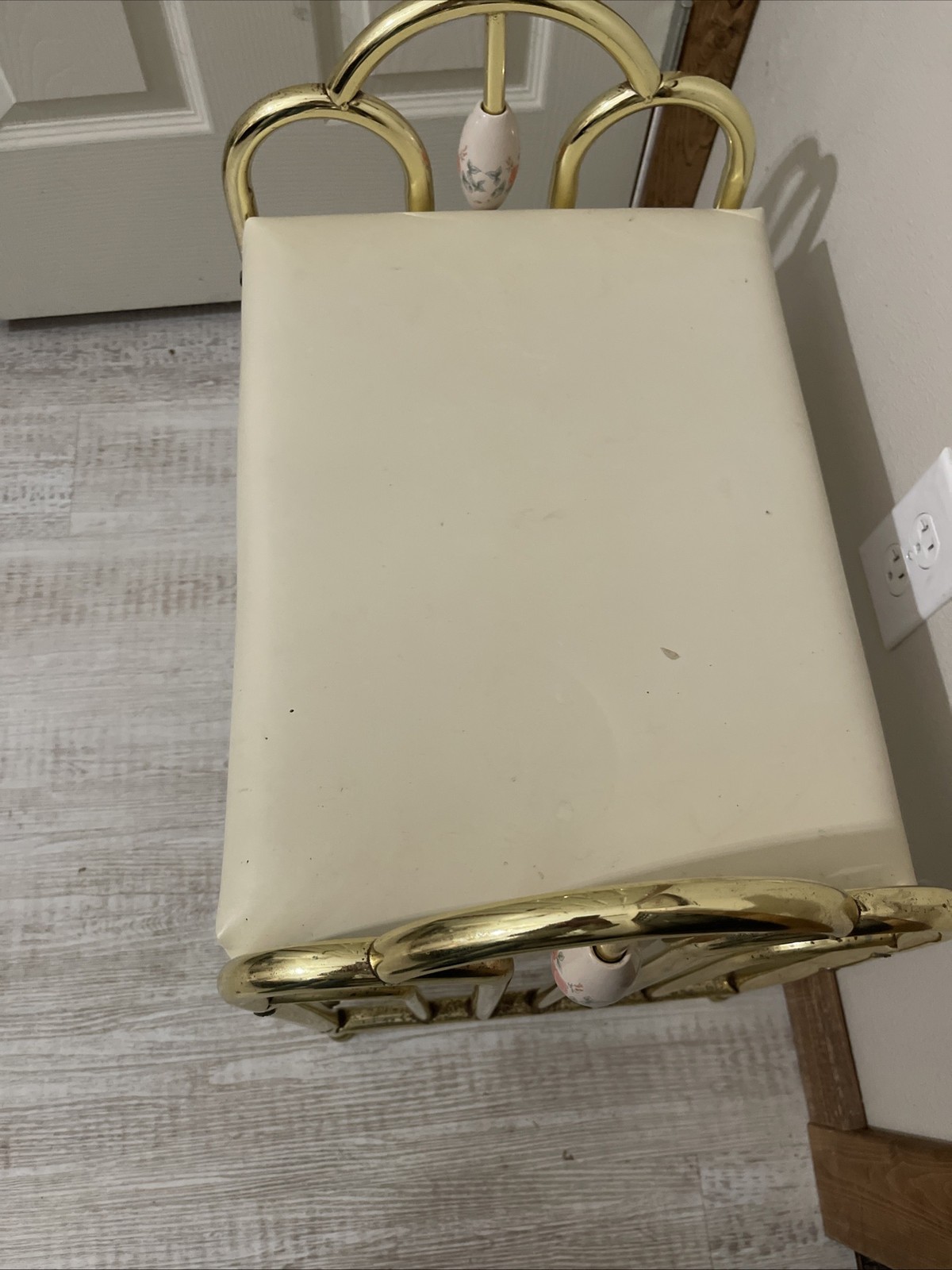 Vintage 1980s Rosalco Hollywood Regency Style Vanity Chair/Bench/Stool Commodore