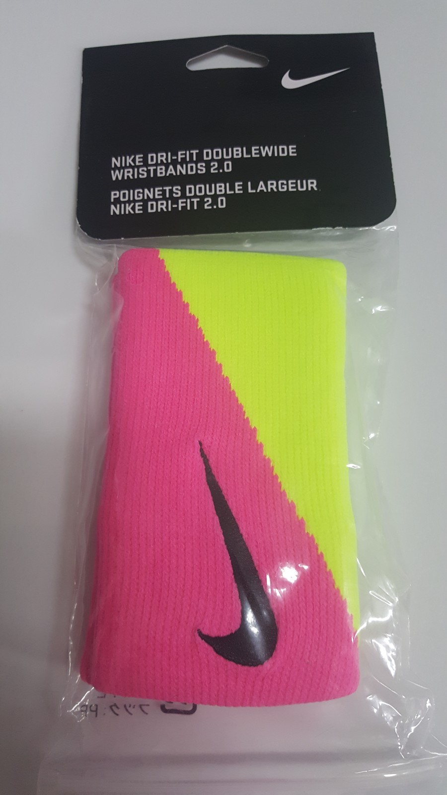 Nike Tennis DW Wristbands Unisex Pink Yellow AC3784-684