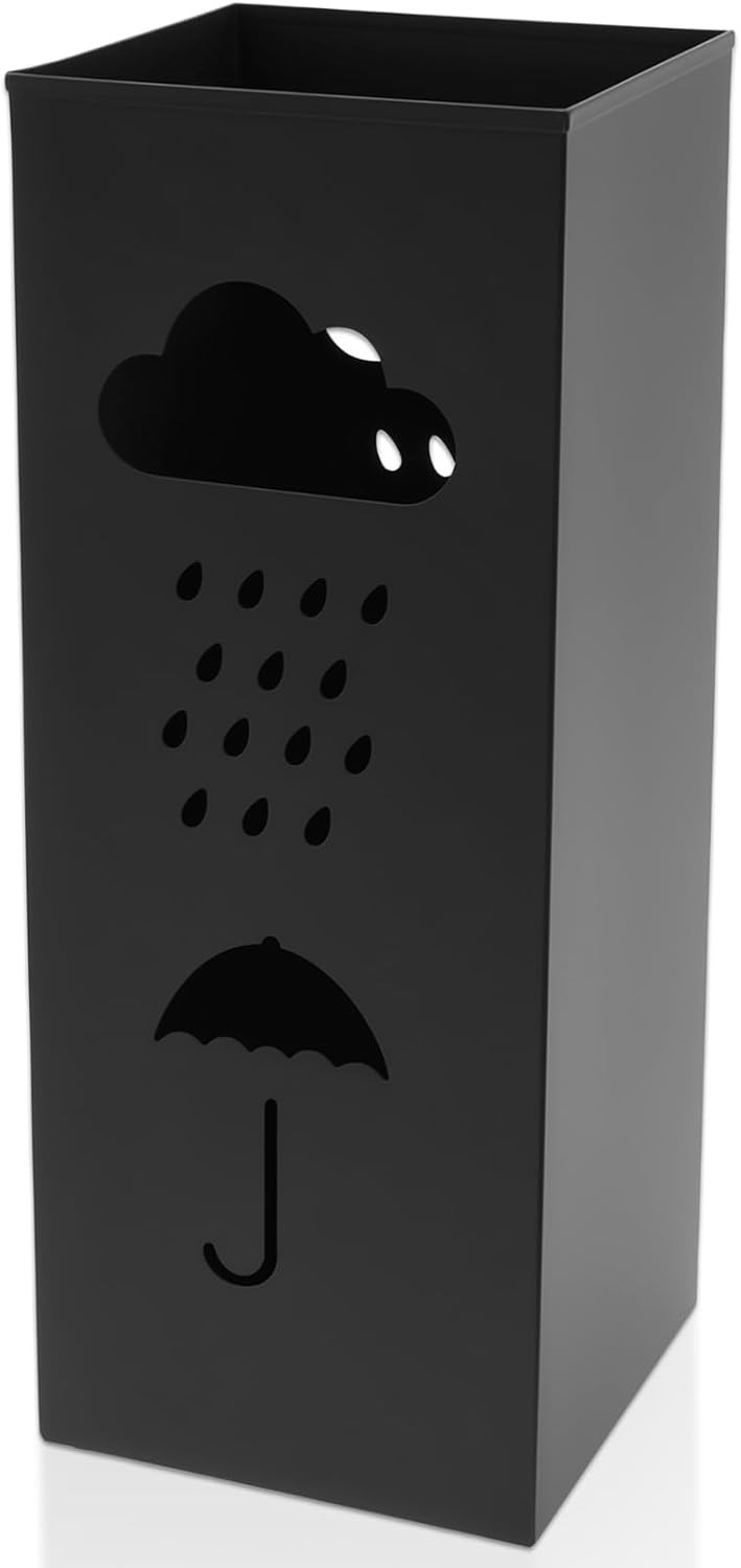 Umbrella Stand Metal Umbrella Holder,Hollowed Square Walking Cane Organizer Rack