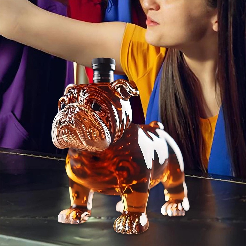 Bulldog Whiskey Bottle Funny Whiskey Bottle Unique Bulldog Whiskey Bottle