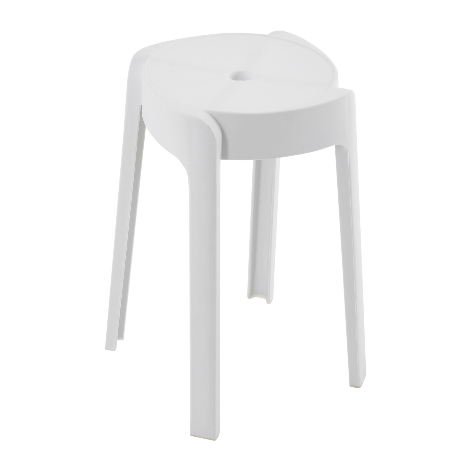 5Pcs Plastic Stools 18'' Height Indoor OutdoorKitchen Bar Chairs Stackable White