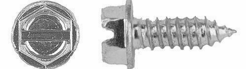 LICENSE PLATE SCREWS SLOTTED HEX HEAD SELF TAPPING (500 per box)