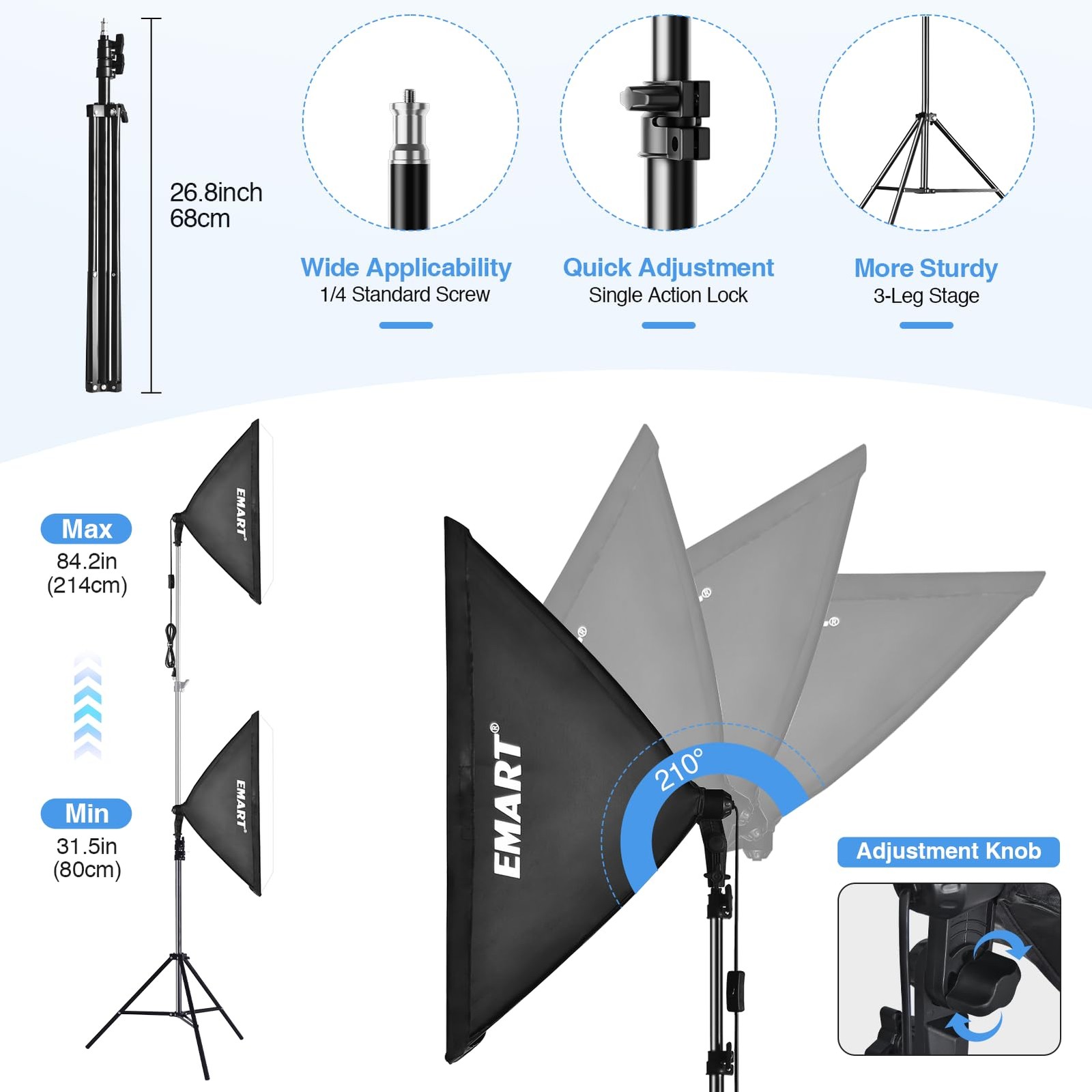 Softbox Photography Lighting Kit, 20"x28" Professional Softbox Lighting Kit w...