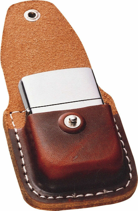 Zippo Brown Leather Lighter Pouch With Clip, Item LPCB, New In Box