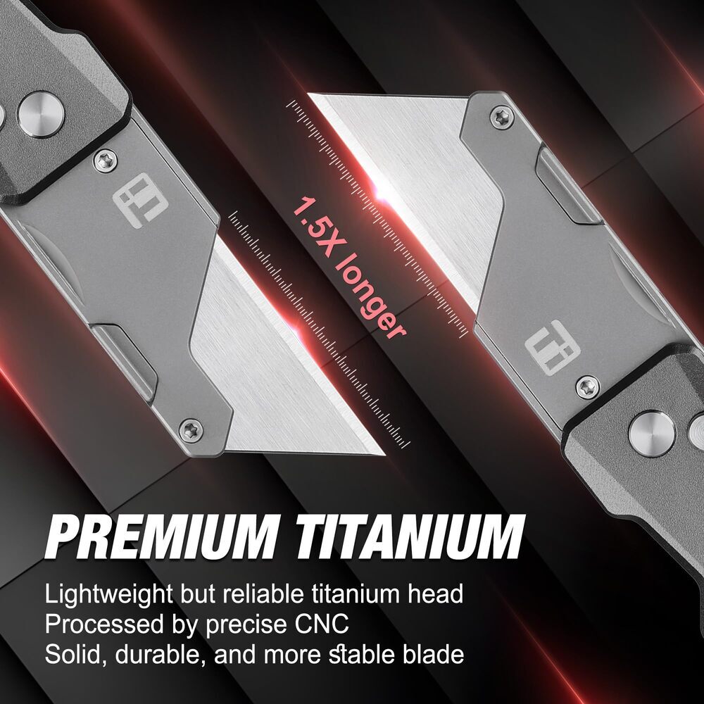 FLISSA Titanium Folding Utility Knife Quick Change Blade Razor Knife CNC Unibody