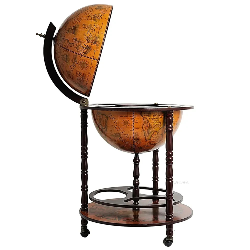 Globe Hidden Home Pub Hide A Bar 37" Old World Style Nautical Furniture New