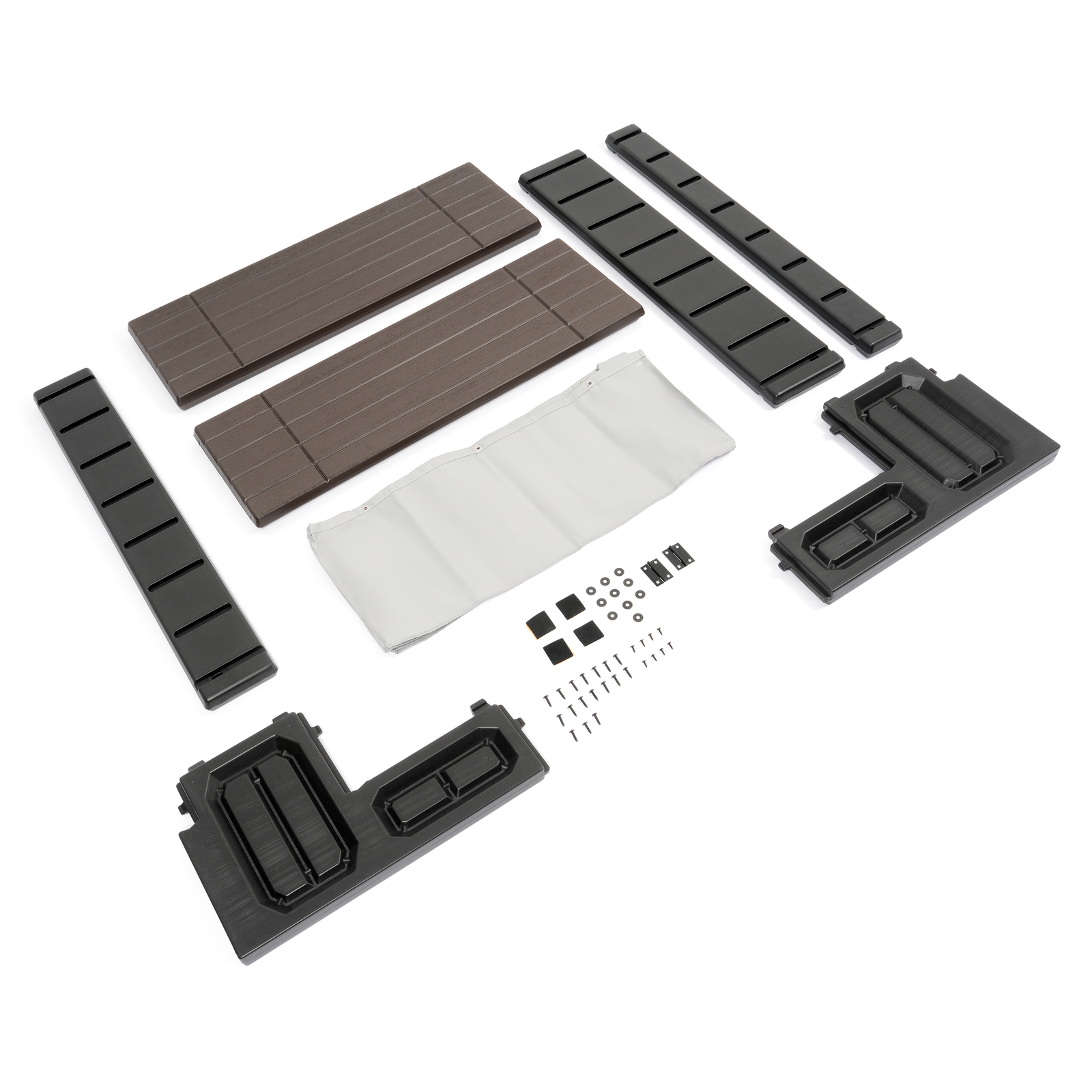 36'' Outdoor Hot Tub Steps with Storage, 2 Stairs Non-Slip Spa Steps Brown+Black