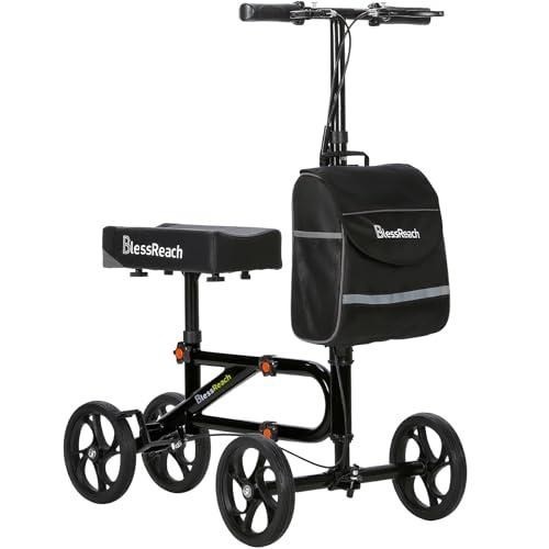Economy Steerable Knee Walker, Dual-Brake Knee Scooter, Foldable Crutch