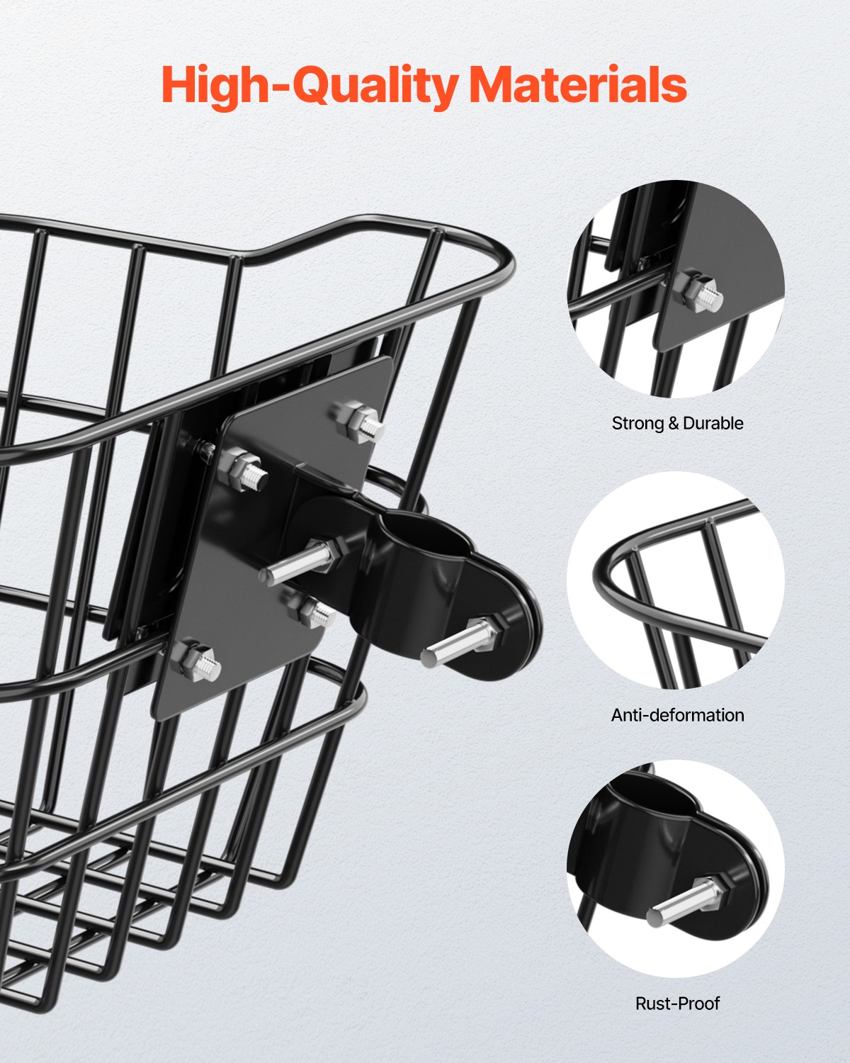 VEVOR Front Bike Basket Electric Scooter Basket with Fixed Bracket Kids/Adult