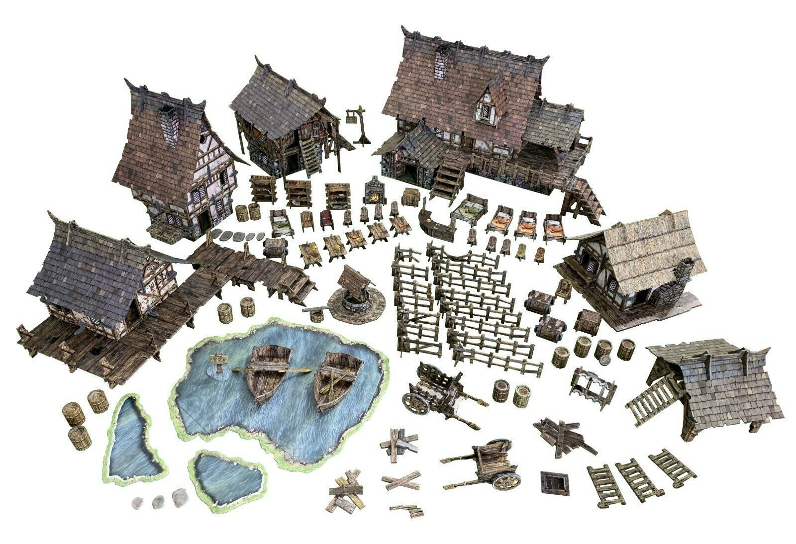 Battle Systems Village Fantasy Terrain Set for D&D Warhammer