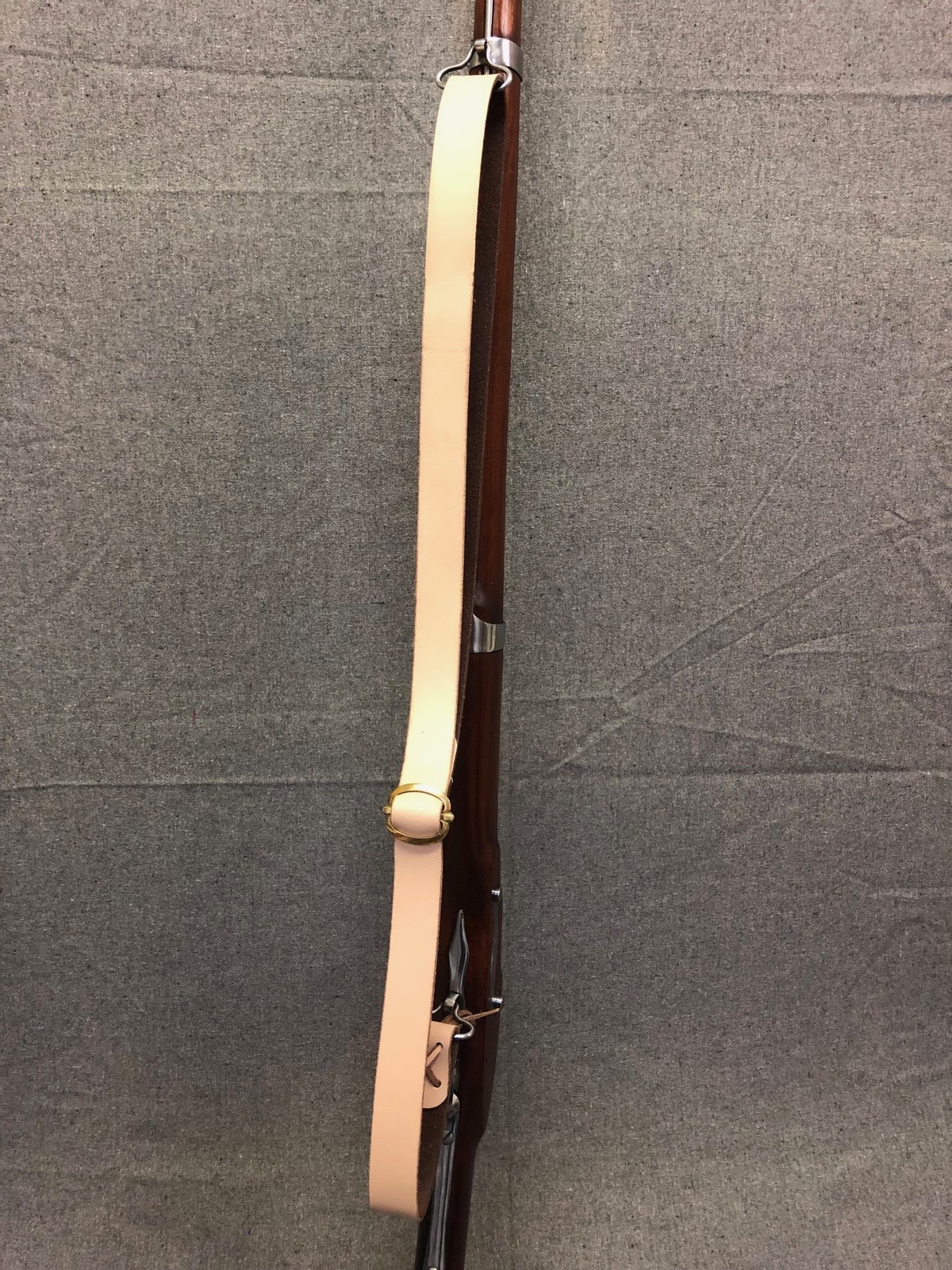 Natural Leather Musket Sling with Brass Buckle