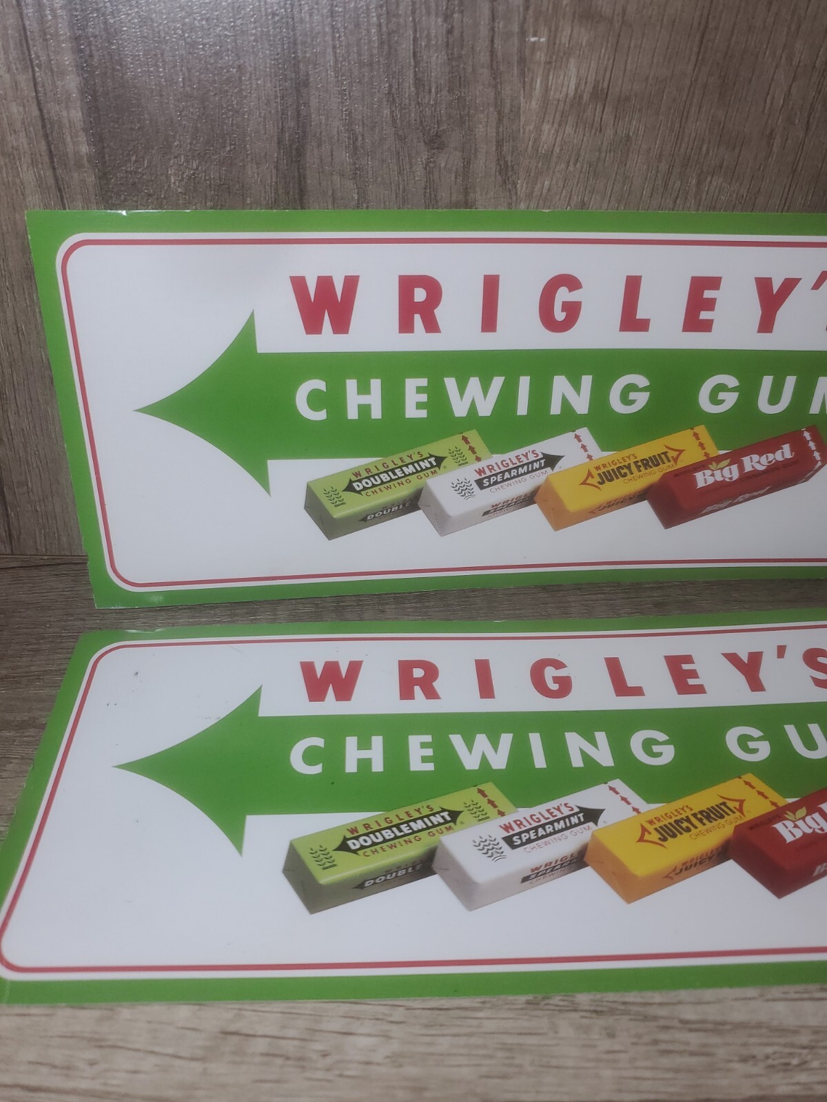Vintage Wrigley Chewing Gum Cardstock Advertising Lot of 2 11"X 4"