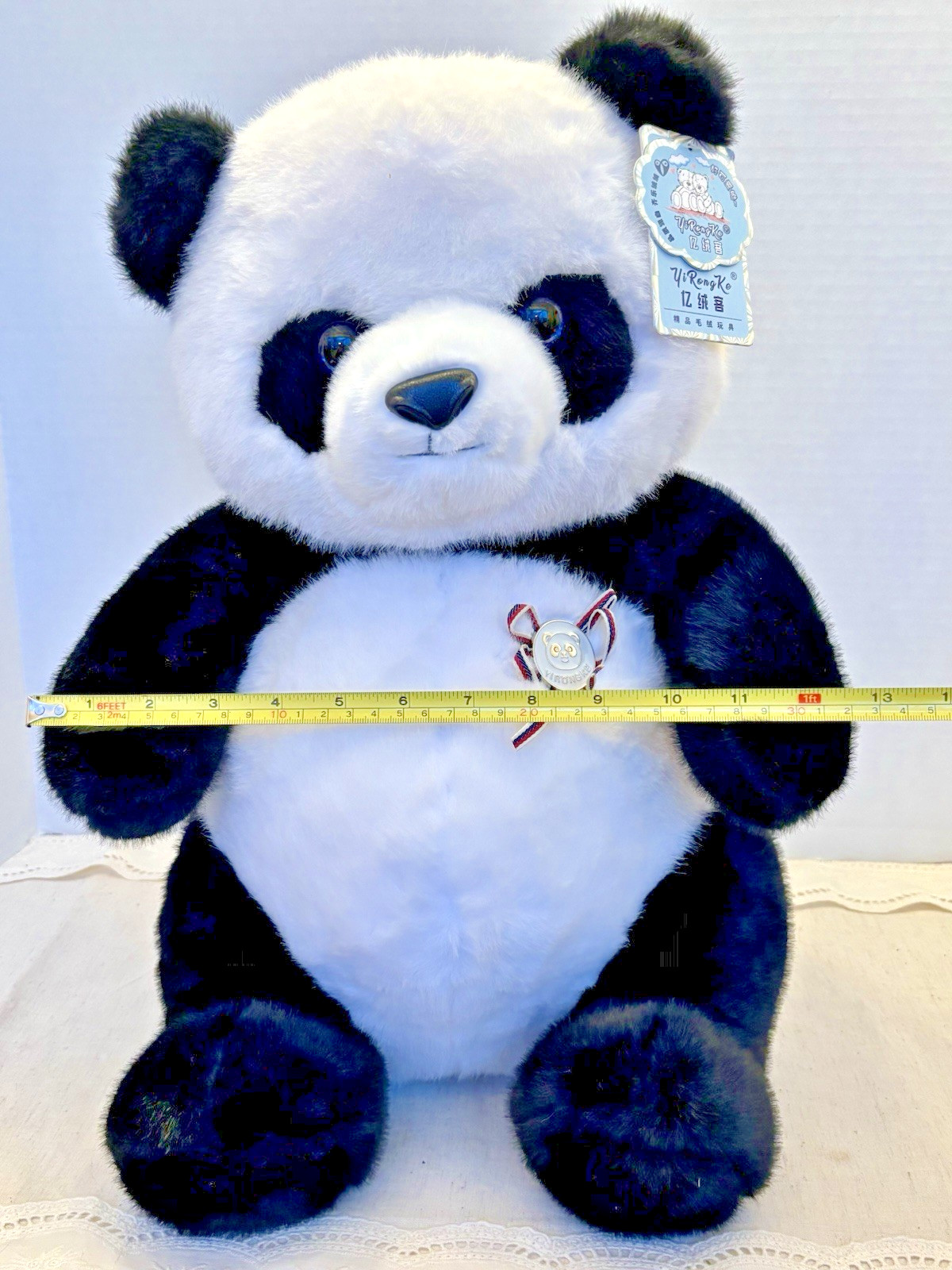 YiRongKe 18" Panda Bear Plush New With Tag Super Soft Cuddly Stuffed Animal