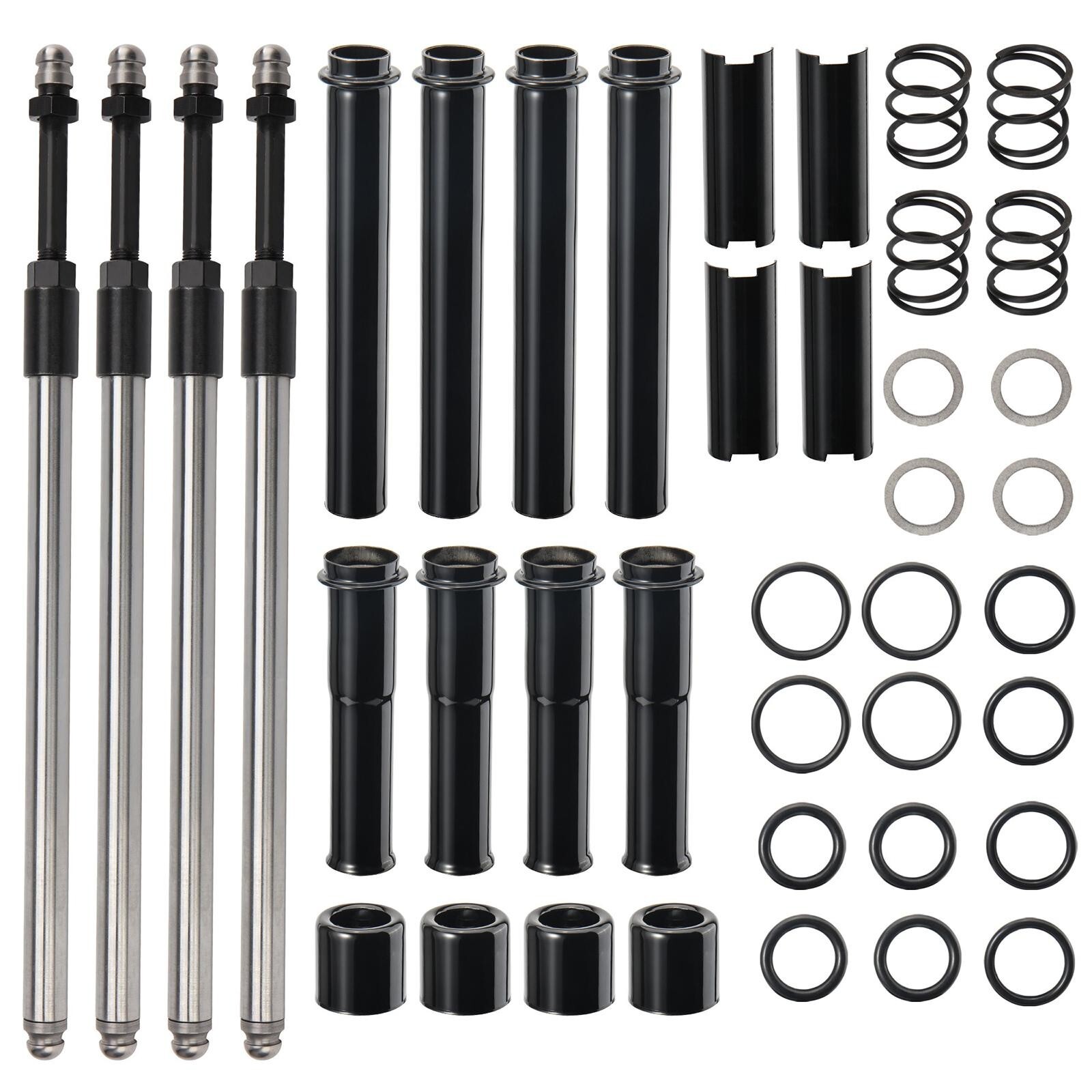 Complete Harley M8 Adjustable Pushrod Tube Cover Kit for 17-up Touring Softail