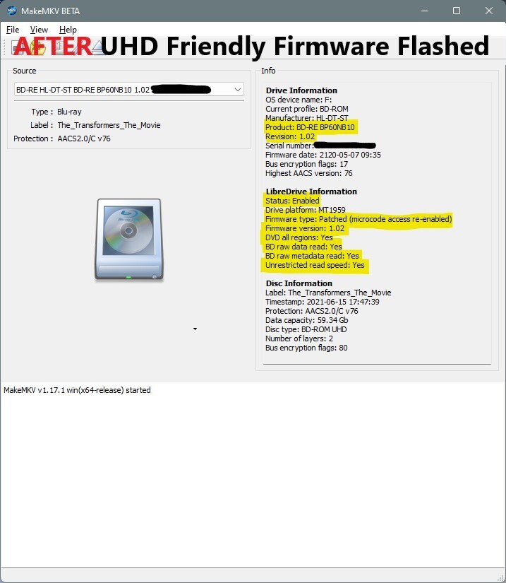LG BP60NB10 External Slim 4K Ultra HD FRIENDLY UNLOCKED UHD Discs Firmware v1.02