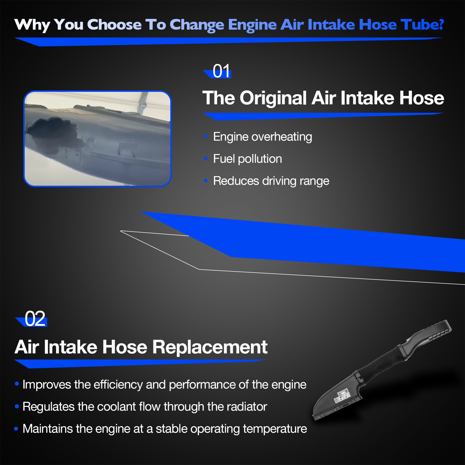 Engine Air Cleaner Intake Hose Tube For 2014-2020 Mercedes-Benz GLA250 CLA250