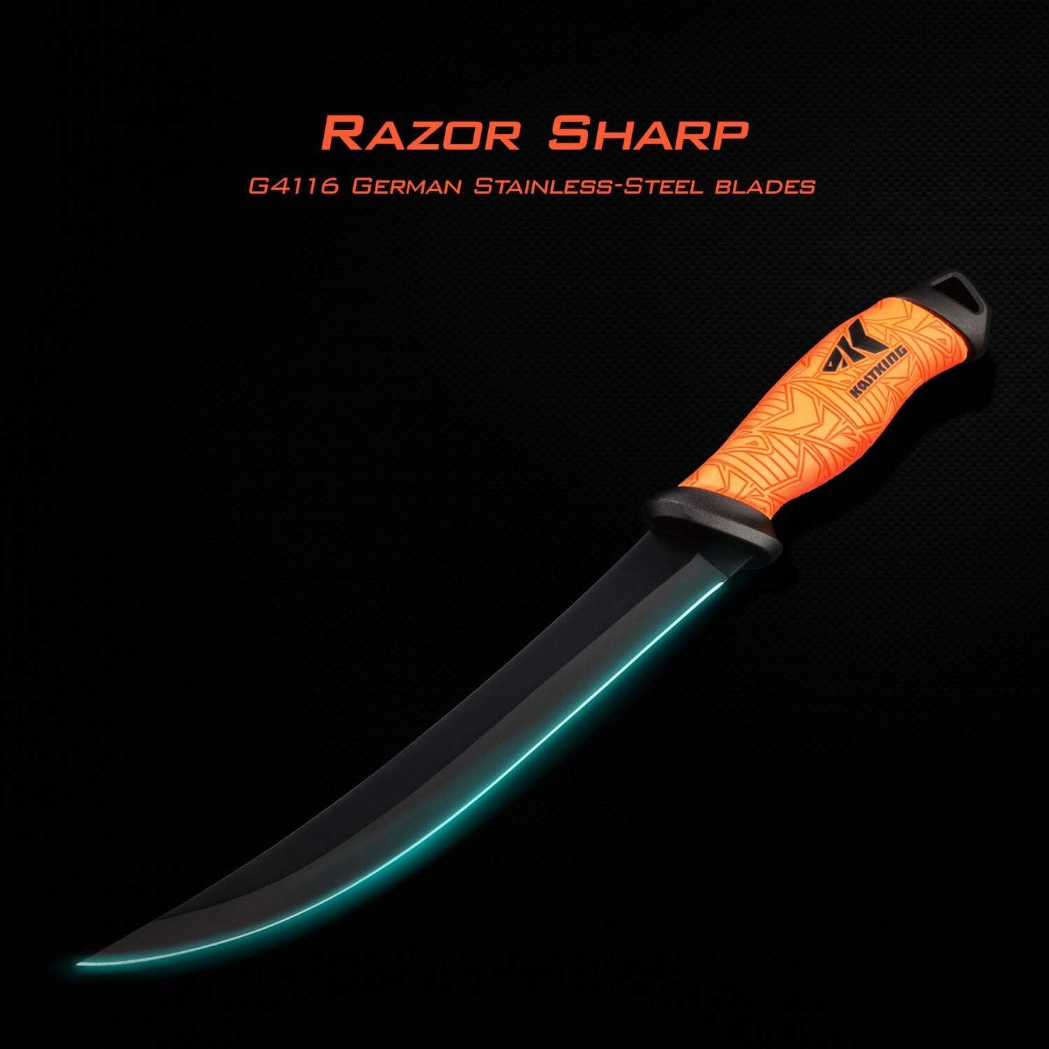 KastKing Speed Demon Pro Fillet Knife G4116 German Steel Non-Slip + Sheath