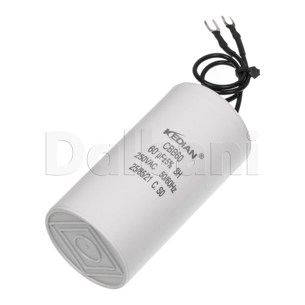 New 60UF 250VAC Wire Motor Run Capacitor CBB60 HVAC 25/85/21 60MFD 40X90