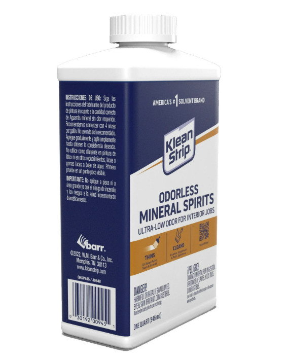 Klean Strip 32oz Mineral Spirits – Odorless, Fast-Dissolving Formula