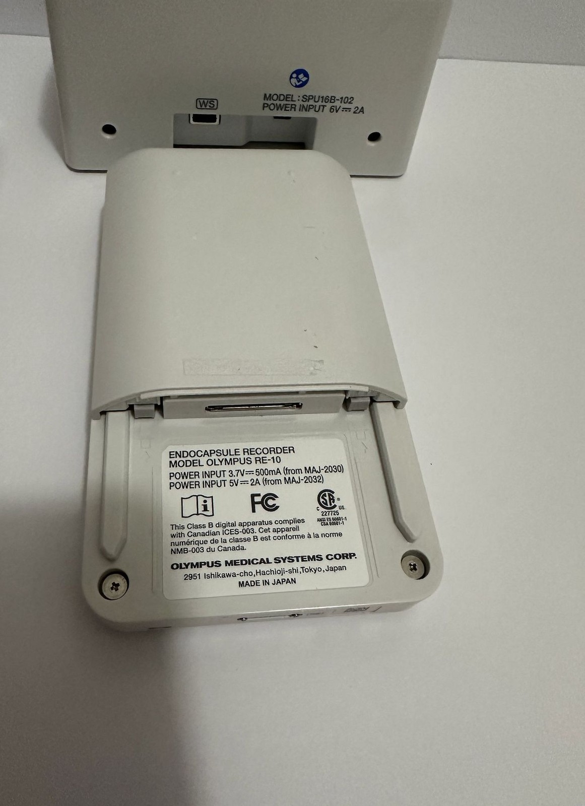 Olympus RE-10 Endocapsule Recorder Endoscopy w/ Cradle MAJ-2032 NO ADAPTER