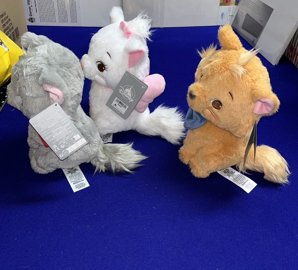 2025 Disney Parks The Aristocats Marie Berlioz Toulouse 3 Piece Cat Plush Set