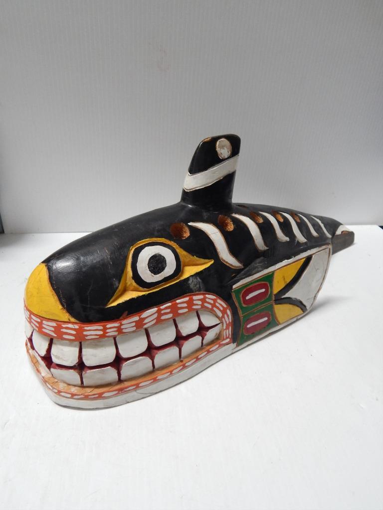 VINTAGE NW COAST INDIAN SLAHAL ORCA KILLER WHALE DSGN GAMBLING GAME PIECE