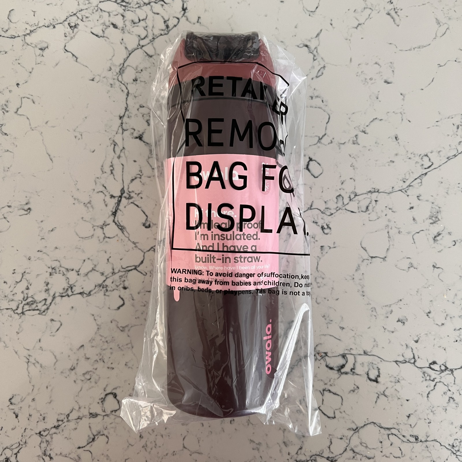 Owala FreeSip Insulated Stainless Steel Water Bottle 24oz (Black Cherry)